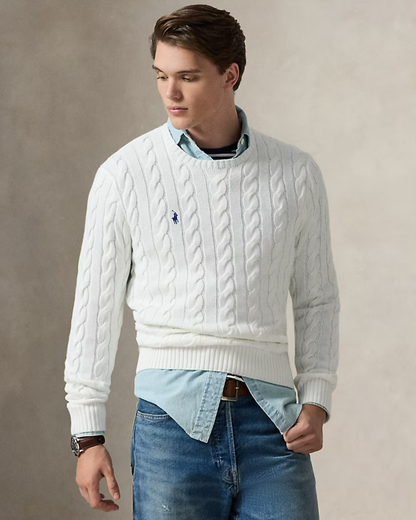 Maglione Classico in Cotone Intrecciato